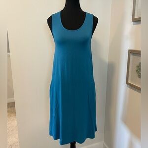 LNBF Teal Bamboo Cut-Out Dress EUC